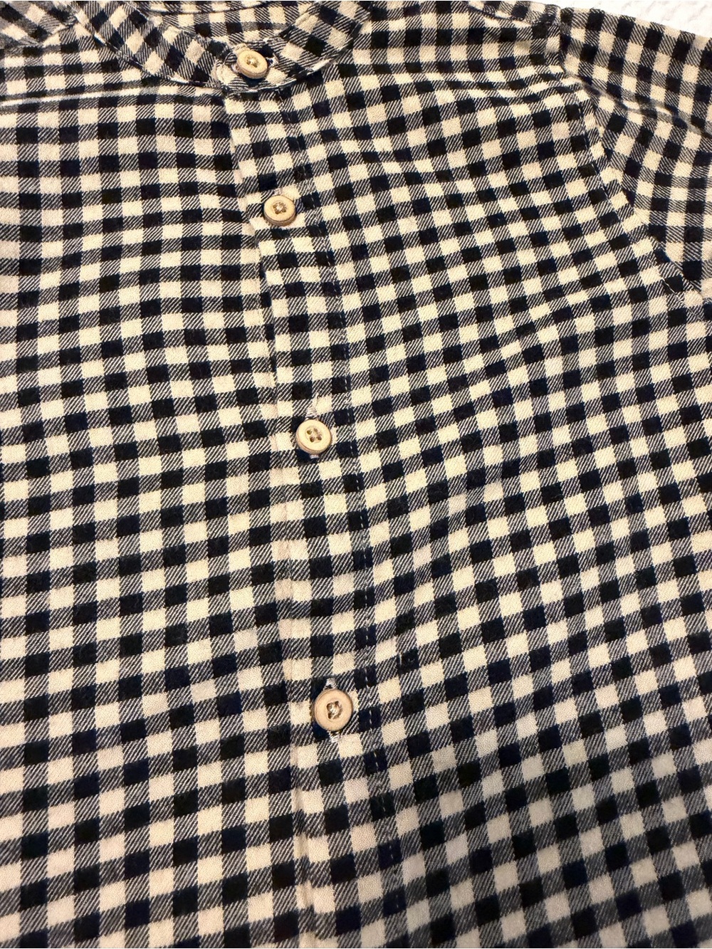 Zara Black and White Gingham Button-Down Shirt